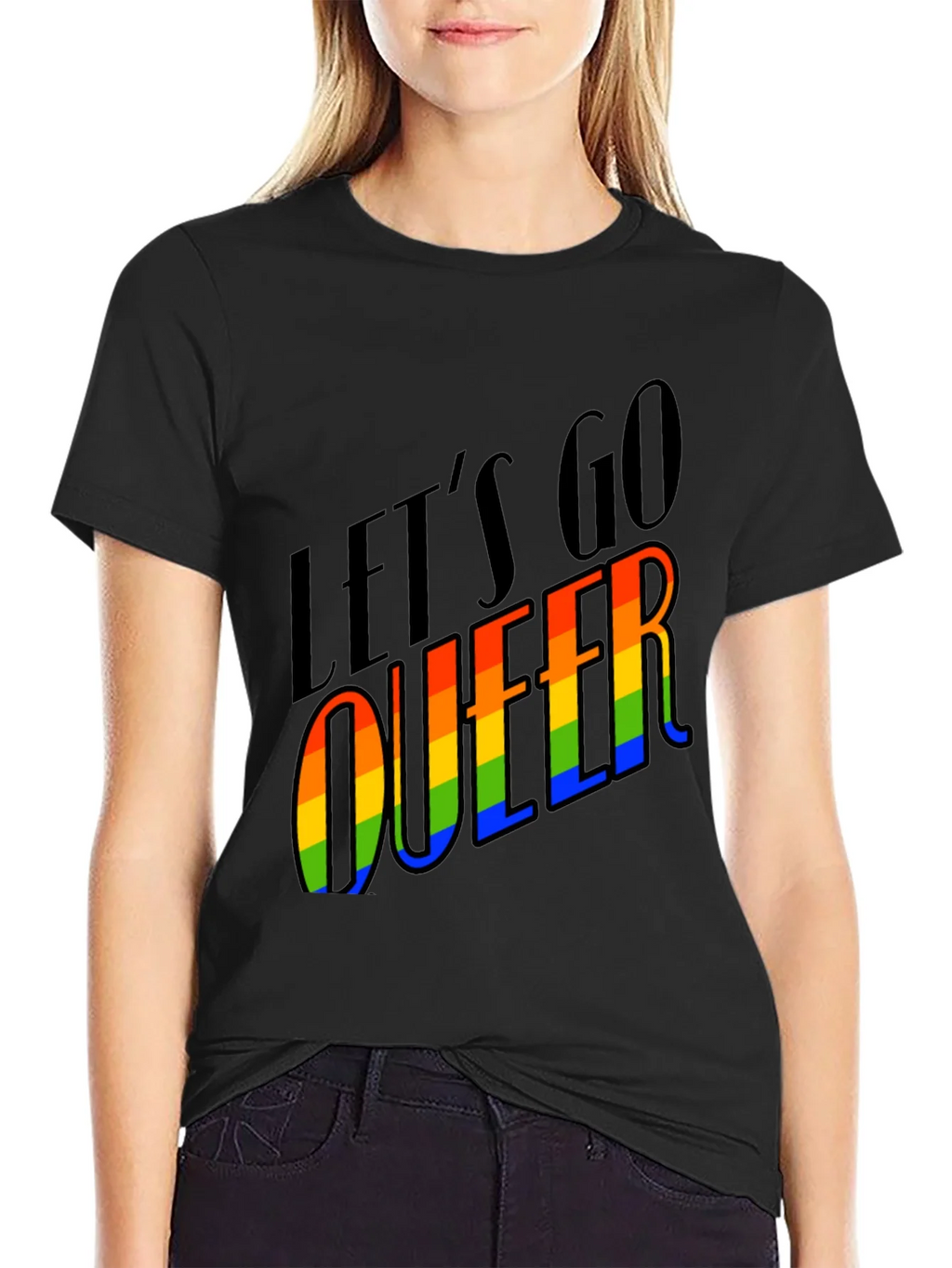 Lets Go Queer Pride T-Shirt - Black LGBTQ Tee product image 5
