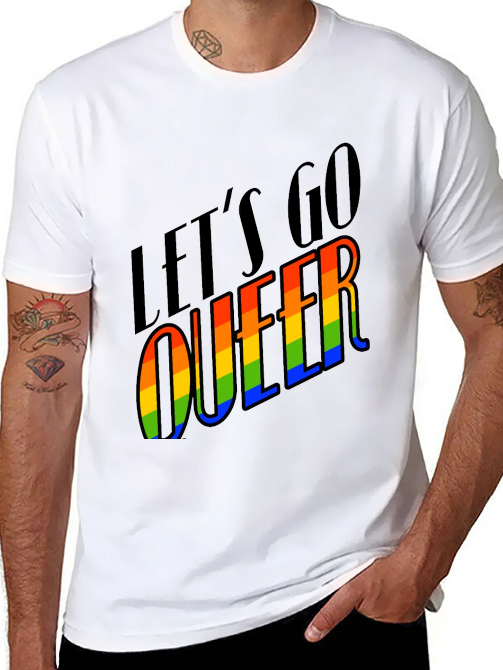 Lets Go Queer Pride T-Shirt - Black LGBTQ Tee product image 10