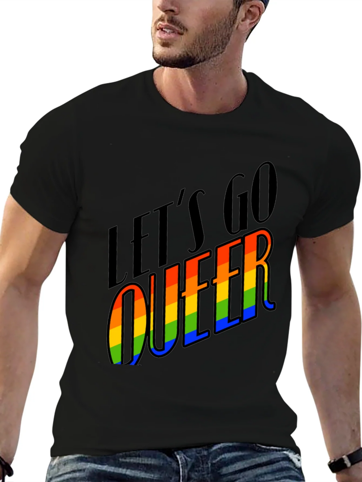 Lets Go Queer Pride T-Shirt - Black LGBTQ Tee product image 9