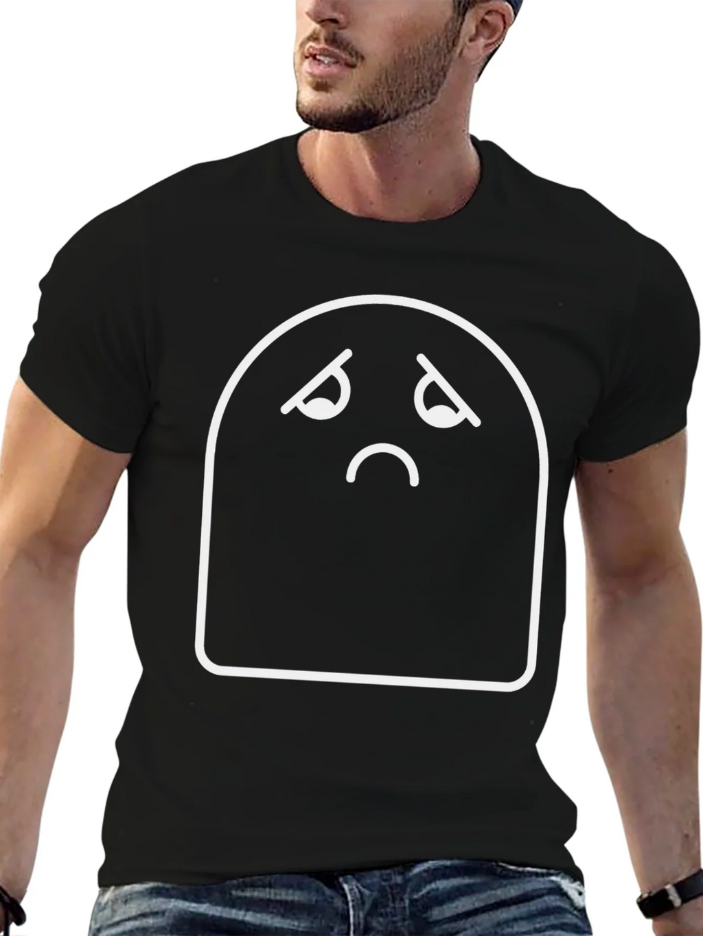 Sad Mood Graphic Tee - Comfort Black T-Shirt product image 9