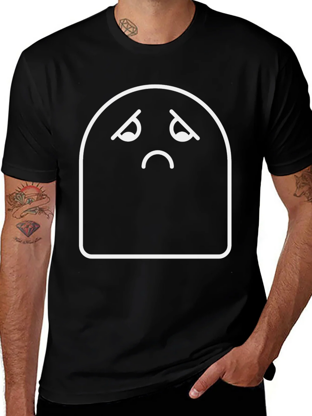 Sad Mood Graphic Tee - Comfort Black T-Shirt product image 1
