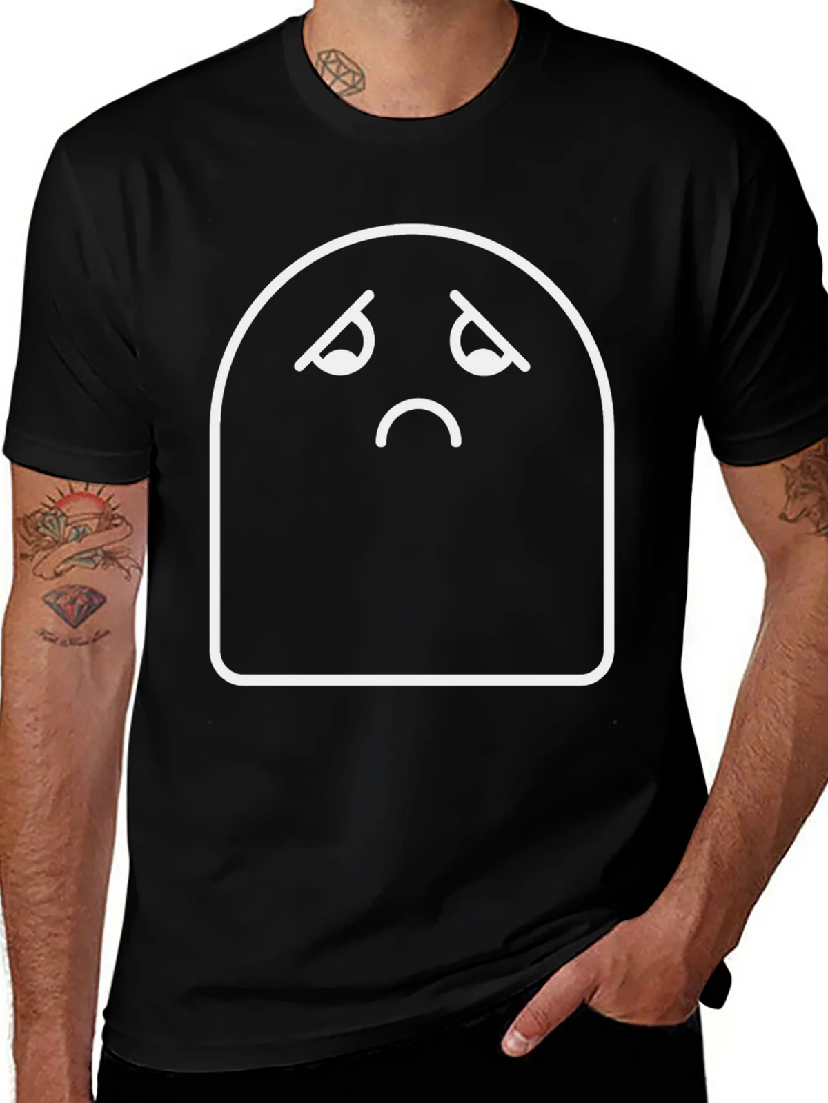 Sad Mood Graphic Tee - Comfort Black T-Shirt product image 1