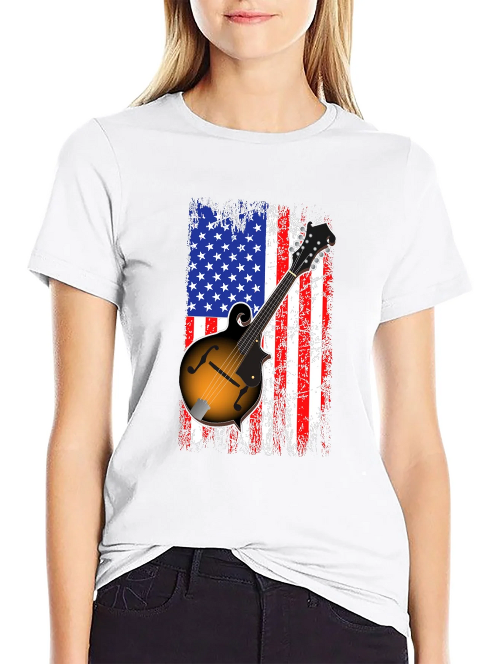 American Flag Mandolin Graphic T-Shirt product image 11