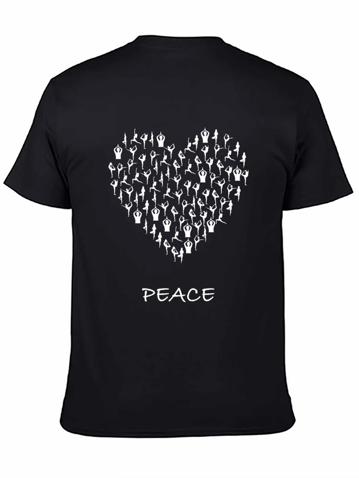 Yoga Heart Peace Graphic T-Shirt - Black product image 7