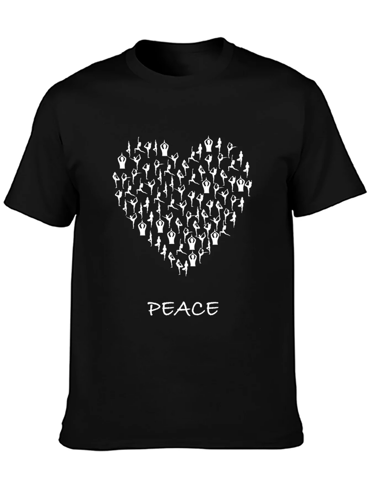 Yoga Heart Peace Graphic T-Shirt - Black product image 6