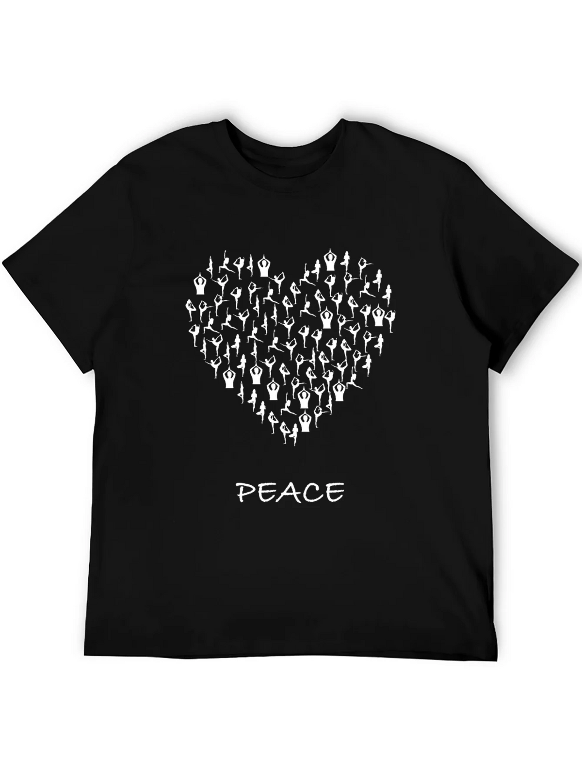 Yoga Heart Peace Graphic T-Shirt - Black product image 8