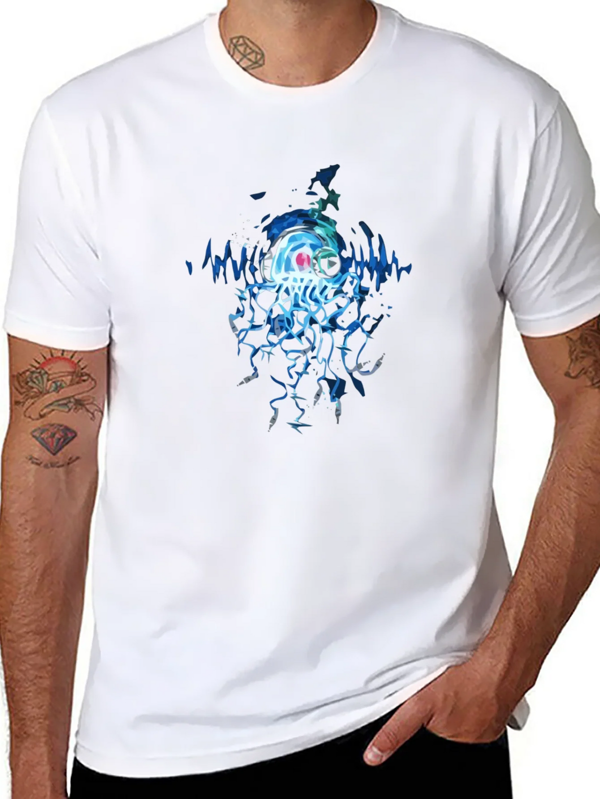 Jellyfish DJ Graphic Tee - Cool Black T-Shirt product image 10