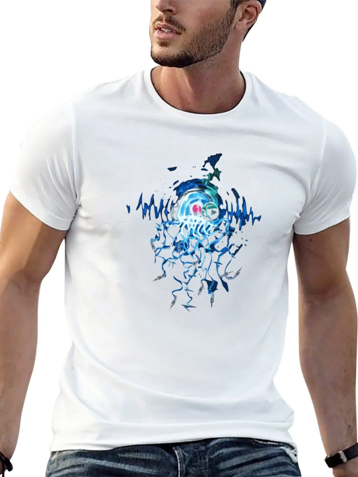 Jellyfish DJ Graphic Tee - Cool Black T-Shirt product image 4