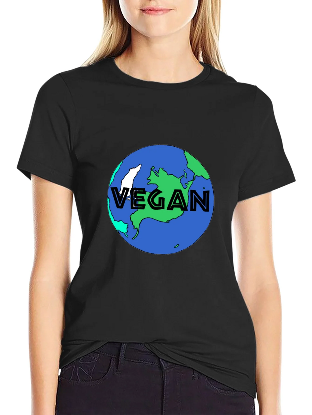 Vegan Earth Graphic Tee - Black Sustainable Fashion product image 5