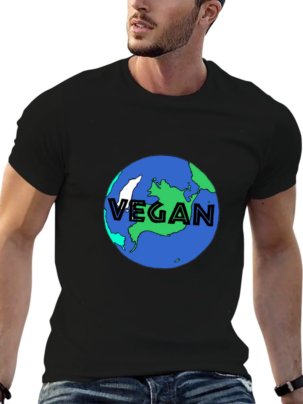 Vegan Earth Graphic Tee - Black Sustainable Fashion product image 9