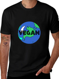 Vegan Earth Graphic Tee - Black Sustainable Fashion product image 1