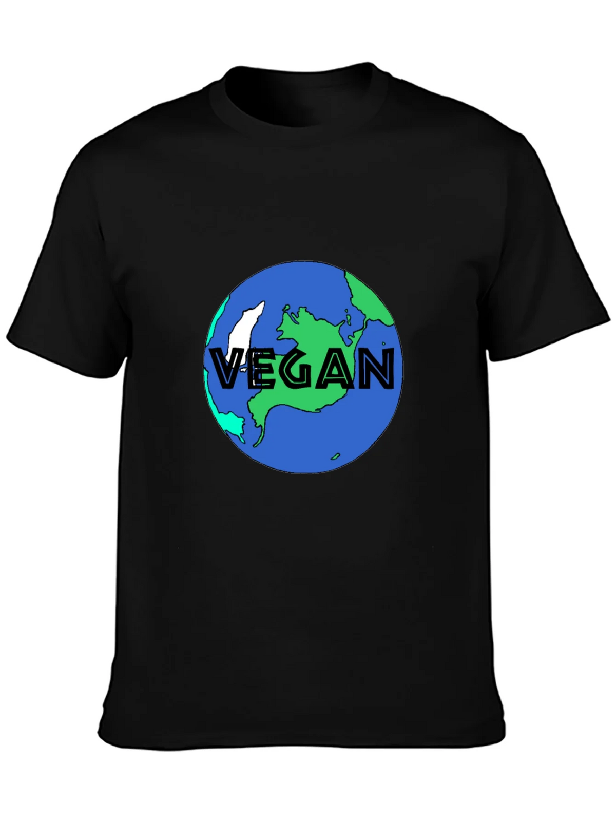 Vegan Earth Graphic Tee - Black Sustainable Fashion product image 6