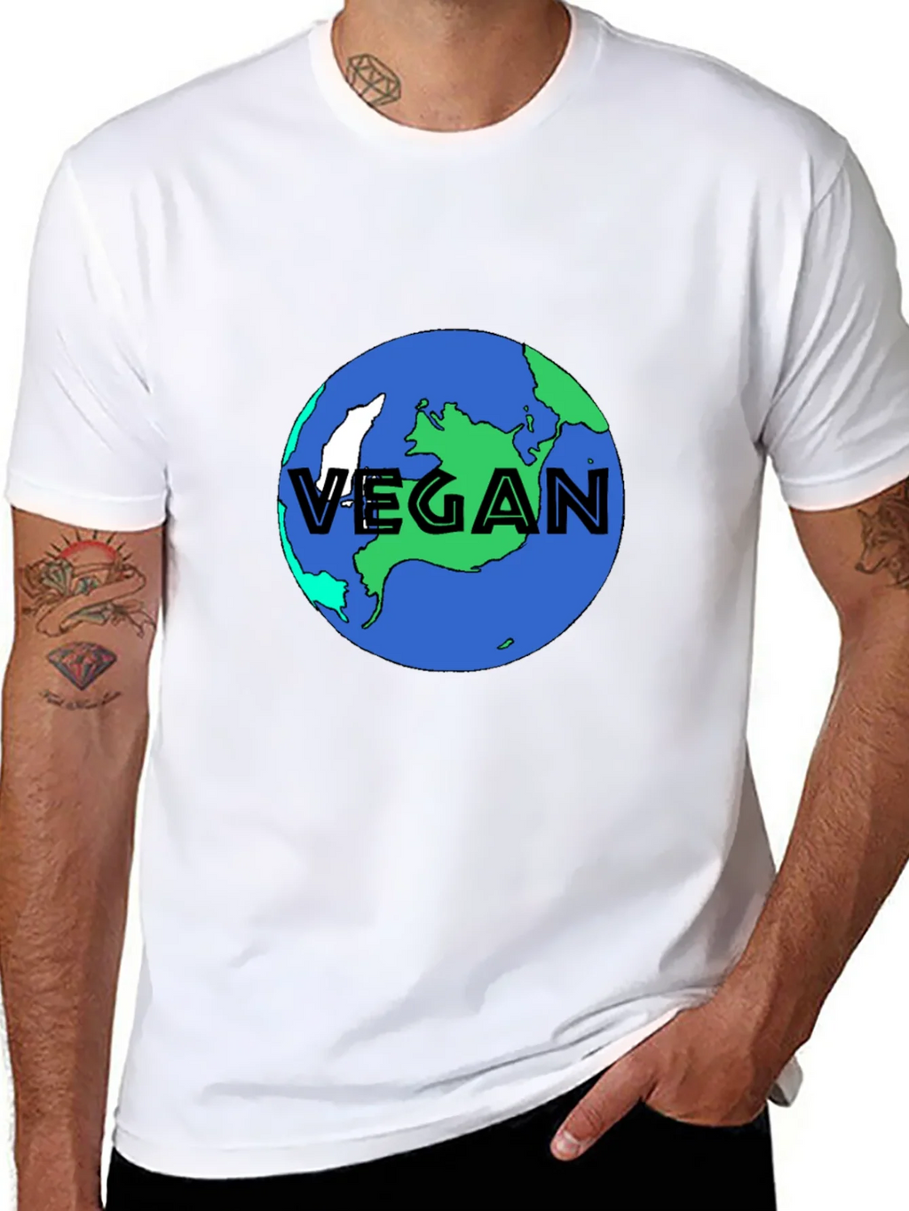 Vegan Earth Graphic Tee - Black Sustainable Fashion product image 10
