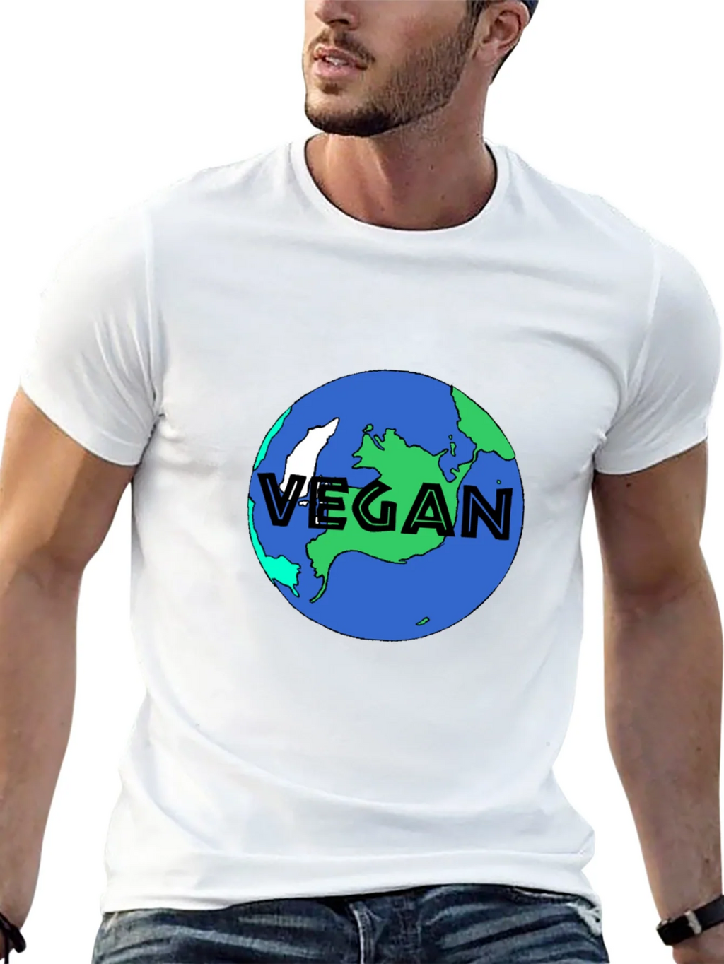 Vegan Earth Graphic Tee - Black Sustainable Fashion product image 4