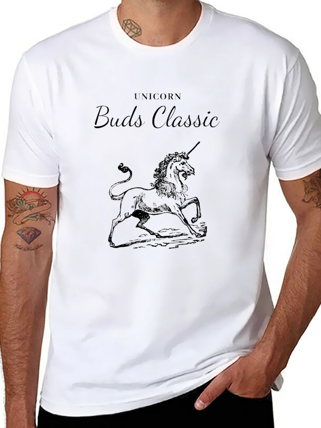 Unicorn Buds Classic Black T-Shirt product image 10