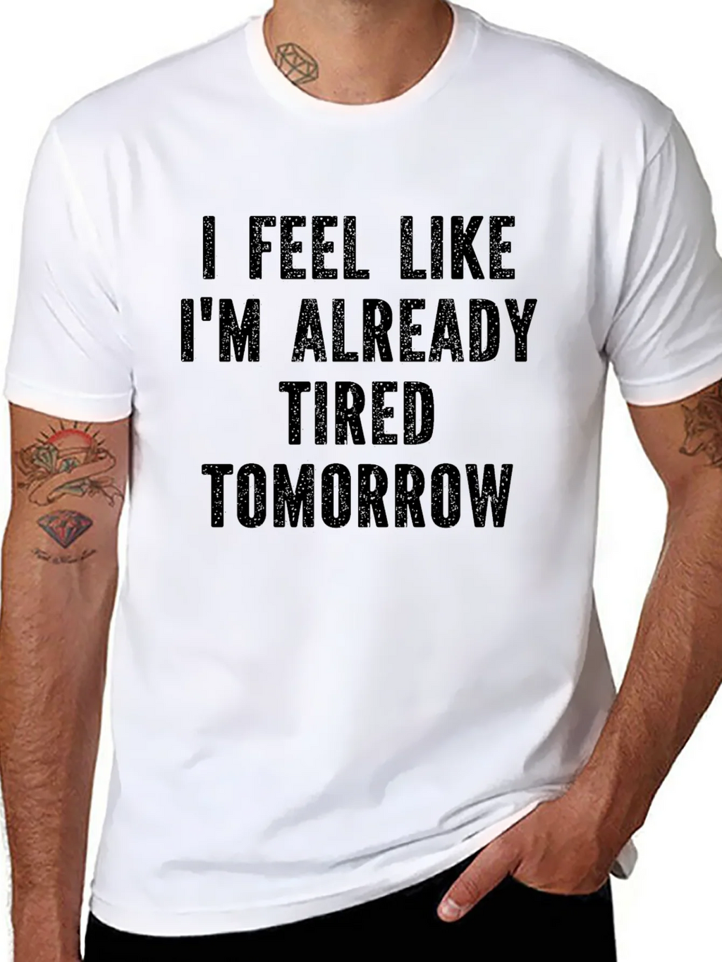 Funny Tired Tomorrow Graphic Tee Shirt product image 10
