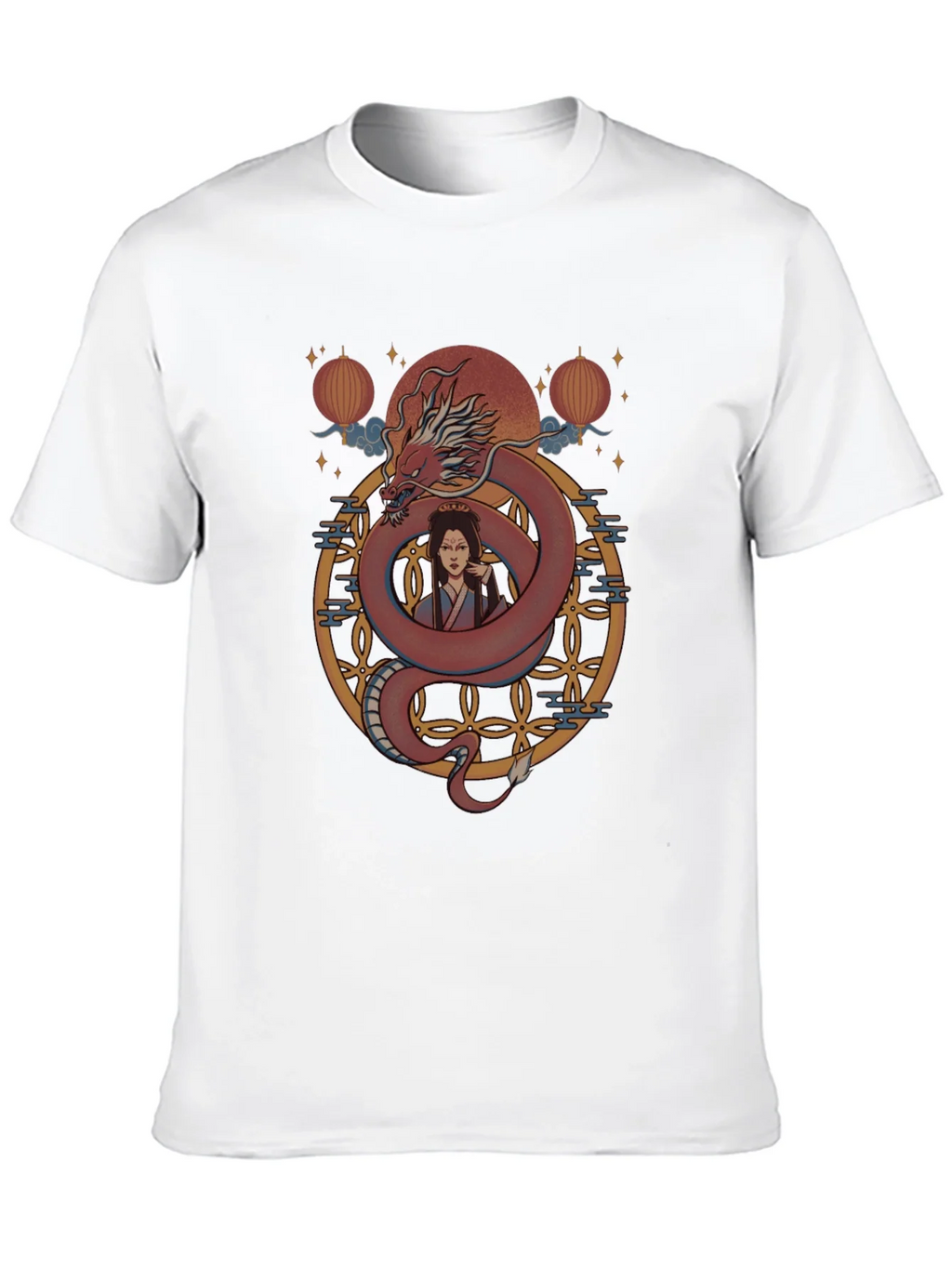 Dragon and Woman Graphic Print T-Shirt product image 12