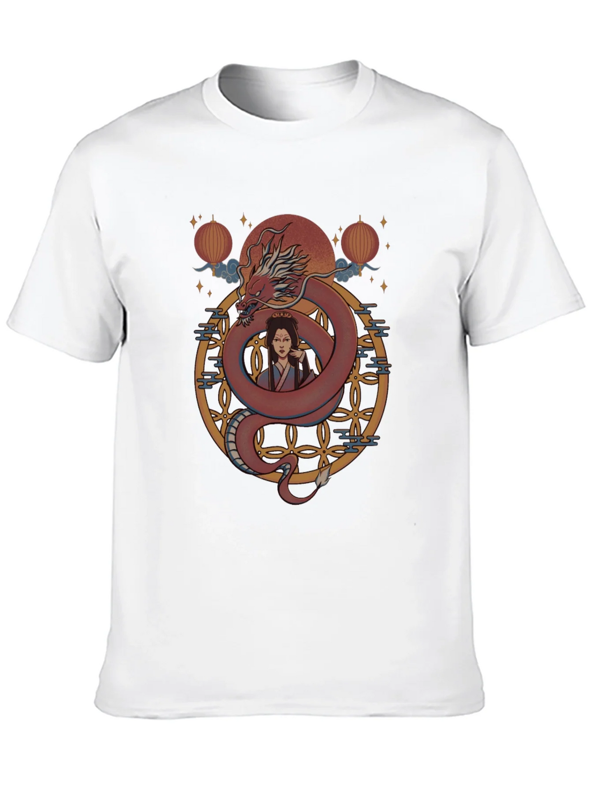 Dragon and Woman Graphic Print T-Shirt product image 12