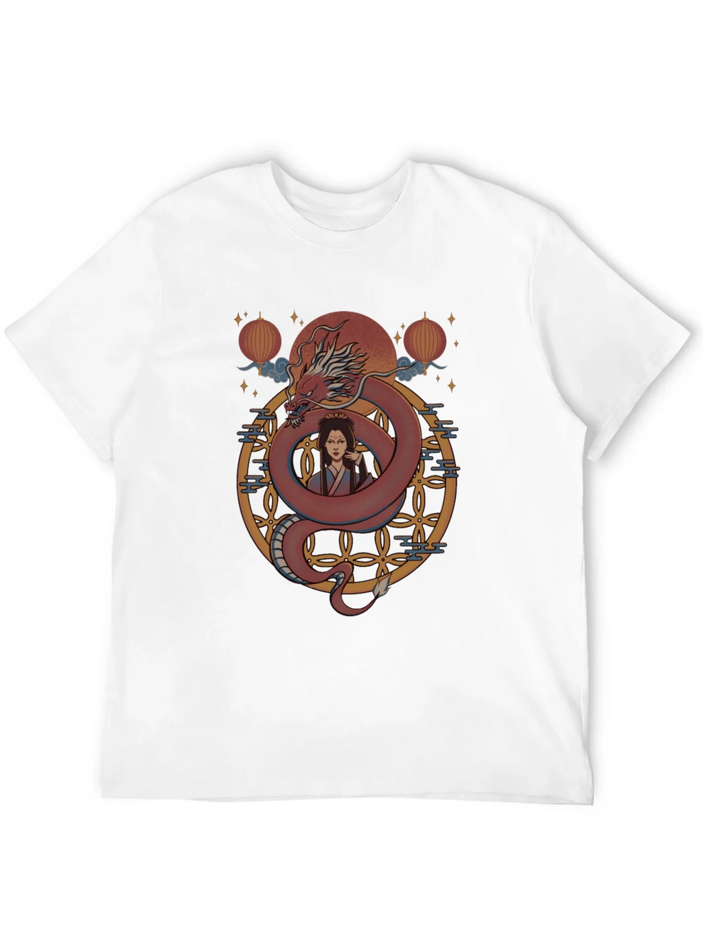 Dragon and Woman Graphic Print T-Shirt product image 3