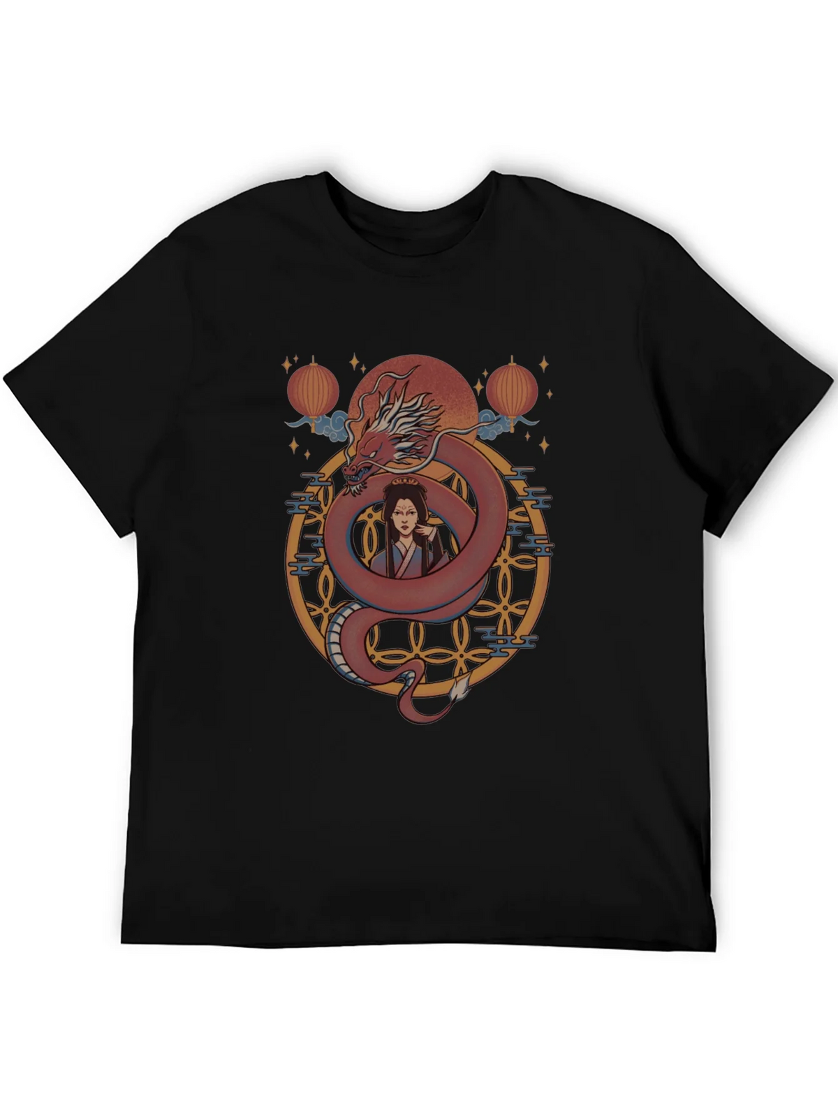 Dragon and Woman Graphic Print T-Shirt product image 8