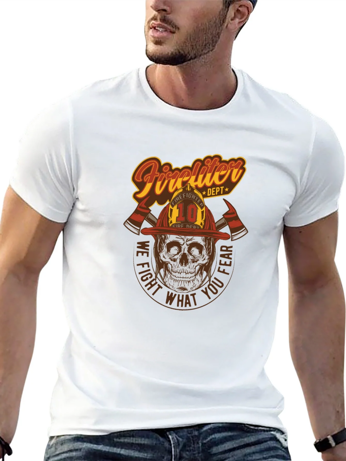 Firefighter Skull Graphic Tee - We Fight What You Fear! product image 4