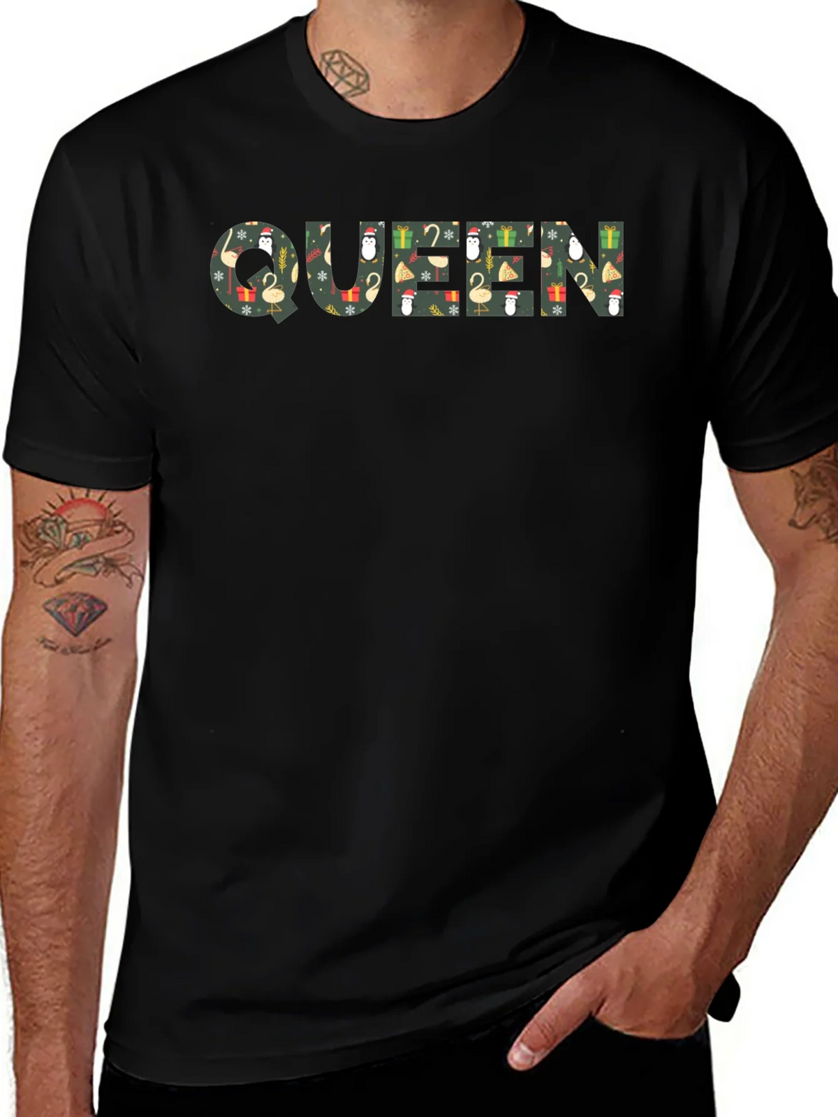 Queen Christmas Pattern Graphic Tee product image 1