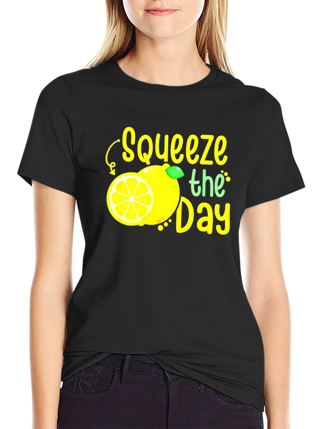 Squeeze the Day Graphic Tee - Black Cotton T-Shirt product image 5