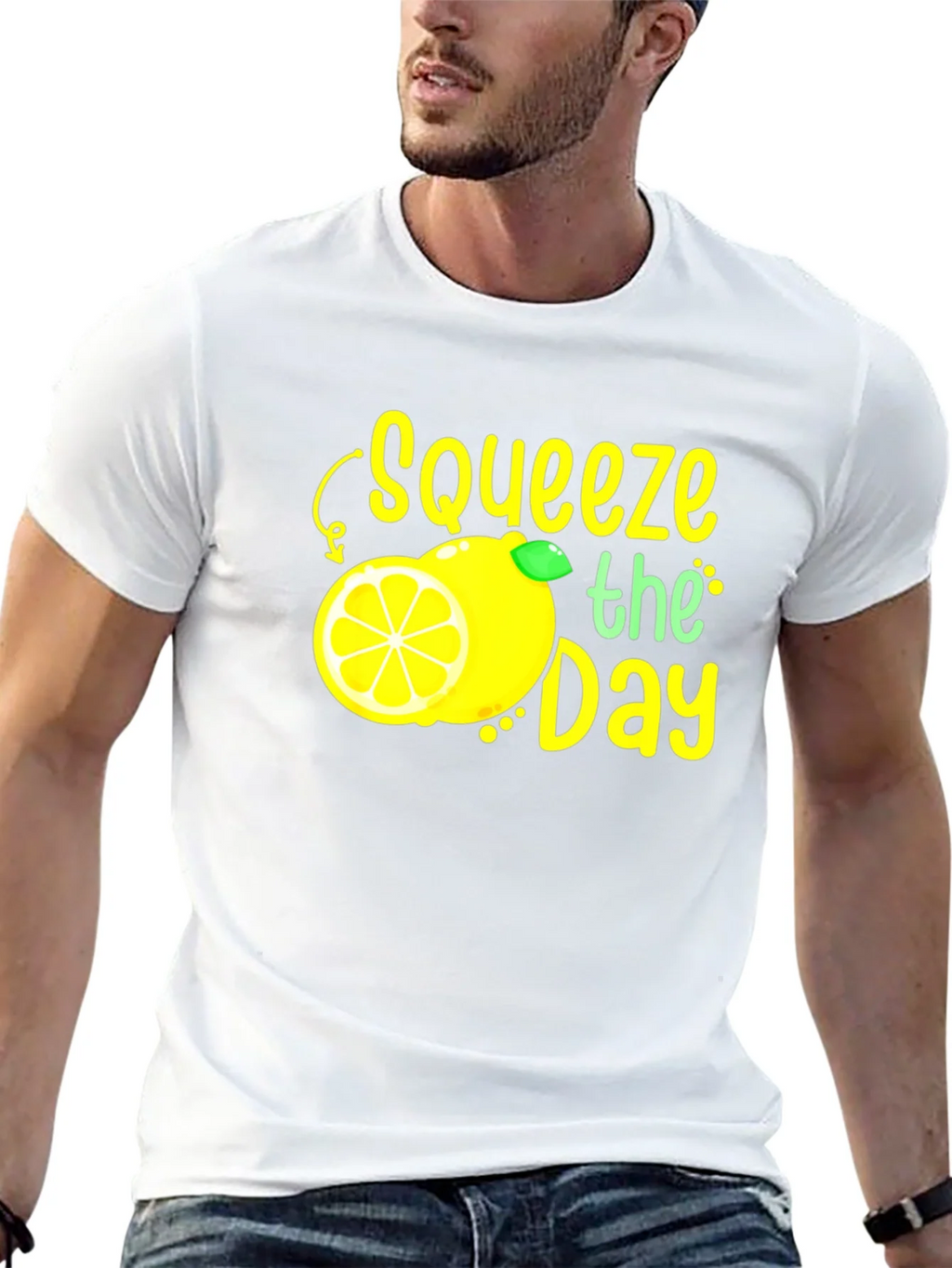 Squeeze the Day Graphic Tee - Black Cotton T-Shirt product image 4