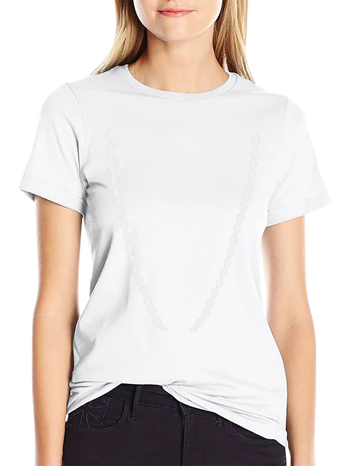 Beaded Necklace Graphic T-Shirt - Stylish Casual Wear
