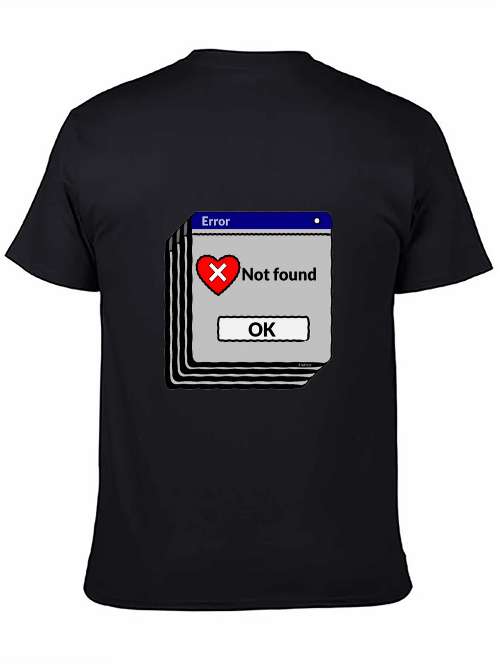 Error Heart Not Found Black T-Shirt product image 7