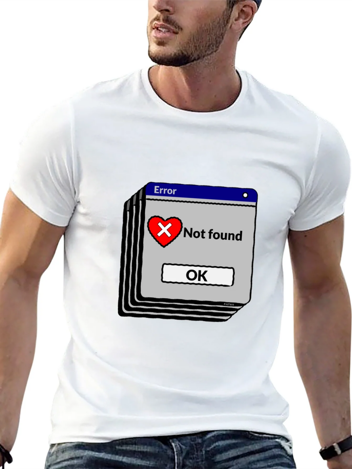 Error Heart Not Found Black T-Shirt product image 4