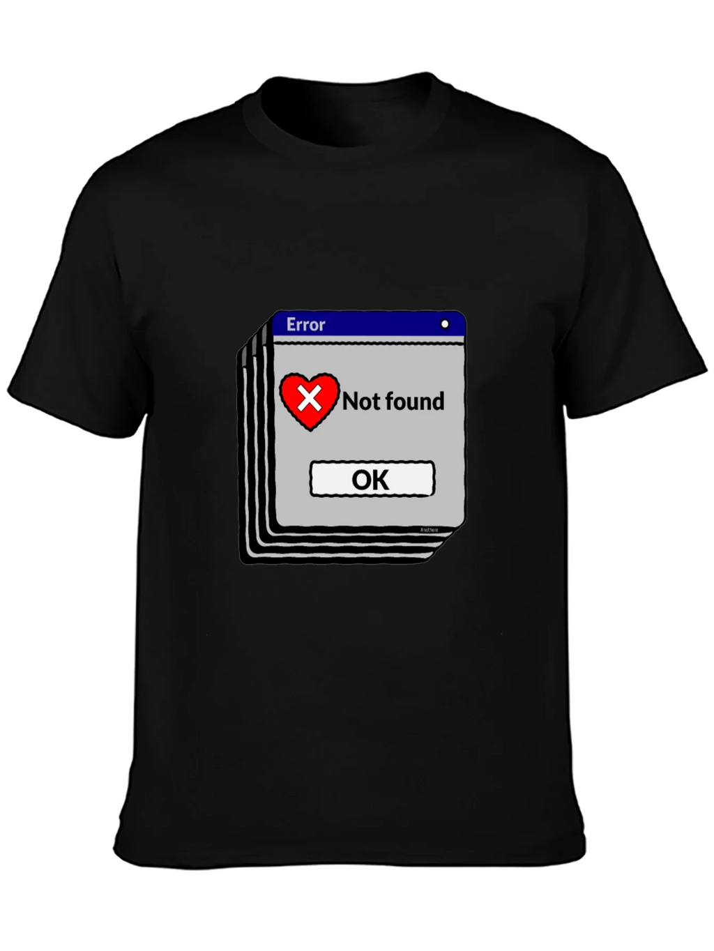 Error Heart Not Found Black T-Shirt product image 6