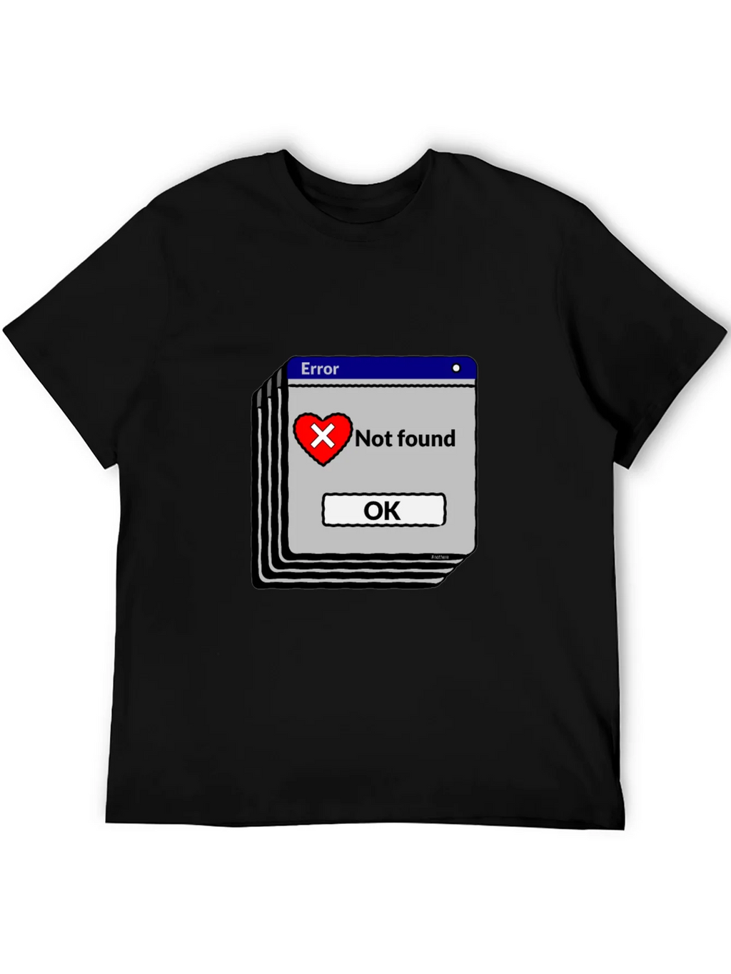 Error Heart Not Found Black T-Shirt product image 8