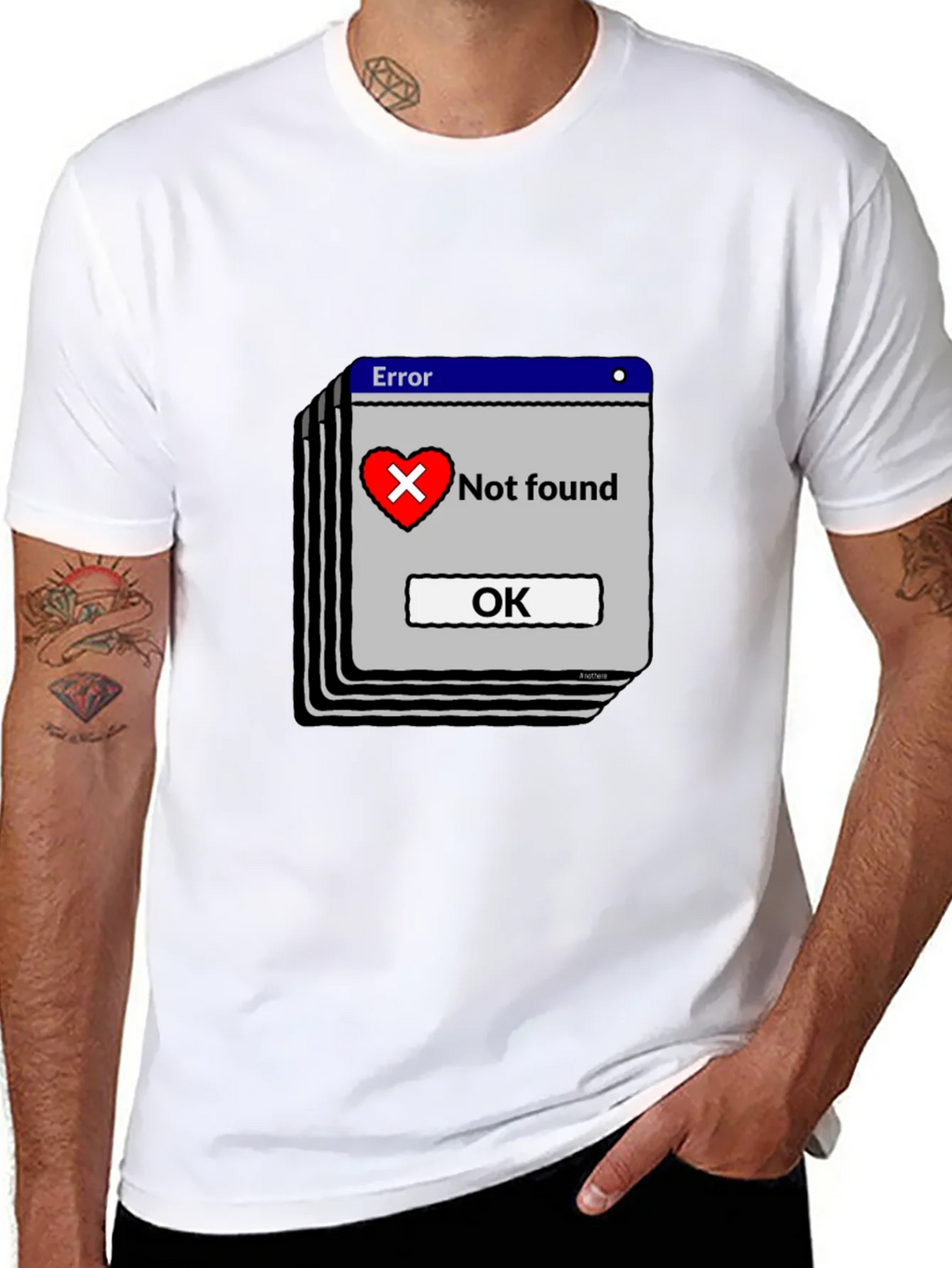 Error Heart Not Found Black T-Shirt product image 10