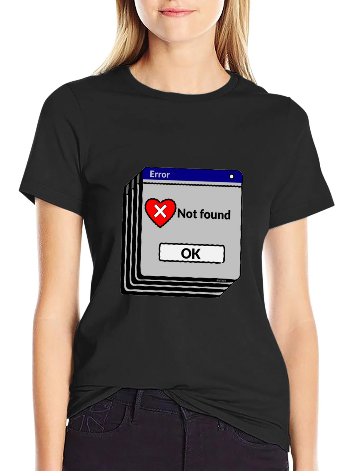 Error Heart Not Found Black T-Shirt product image 5