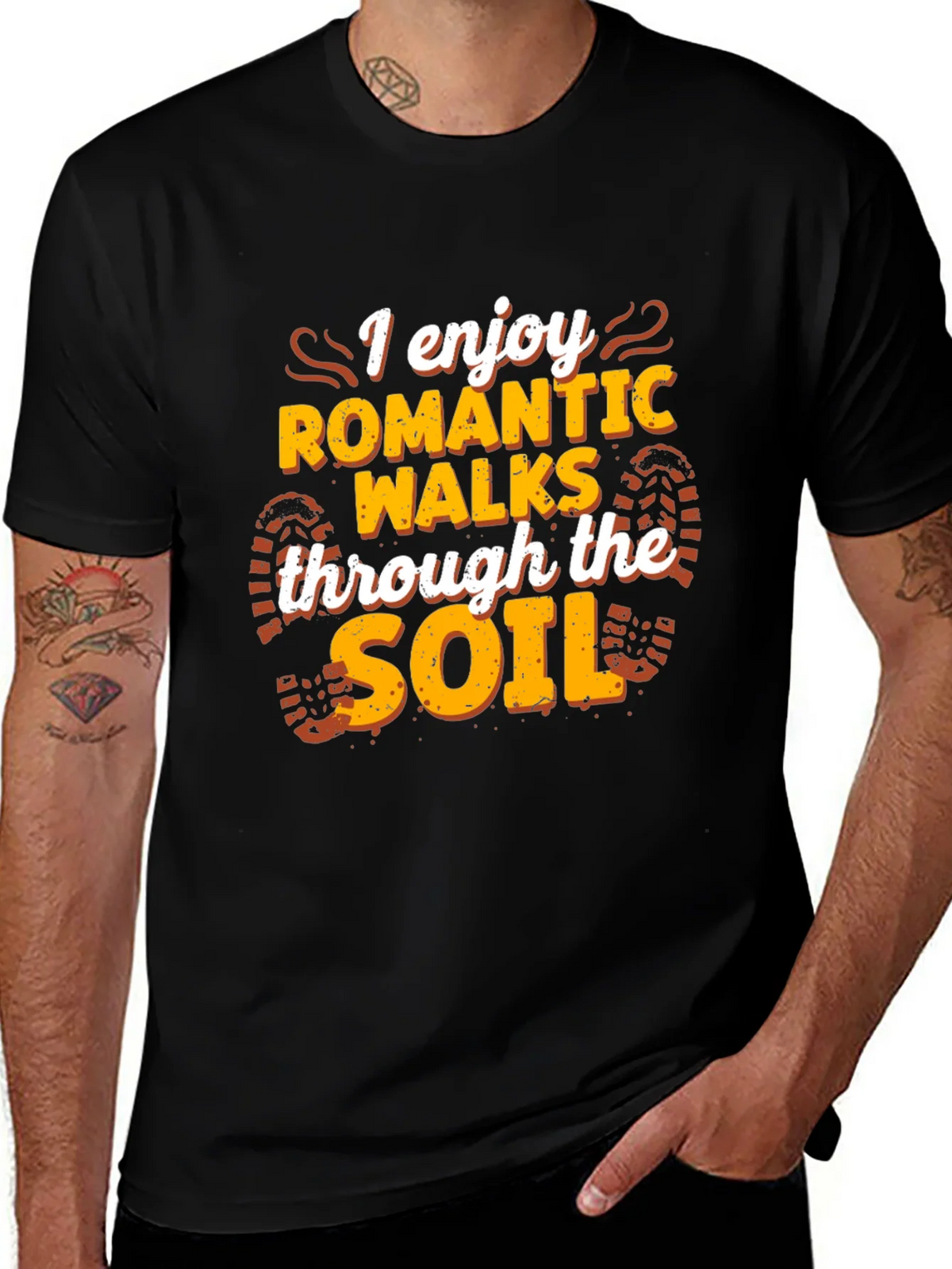 Romantic Walks Soil T-Shirt - Black Funny Hiking Tee product image 1