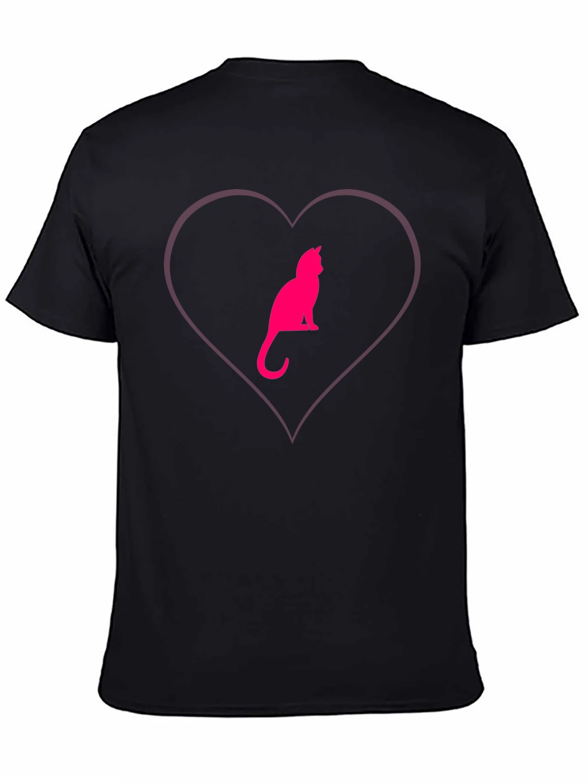 Cat Heart Graphic Tee - Stylish Crew Neck product image 7