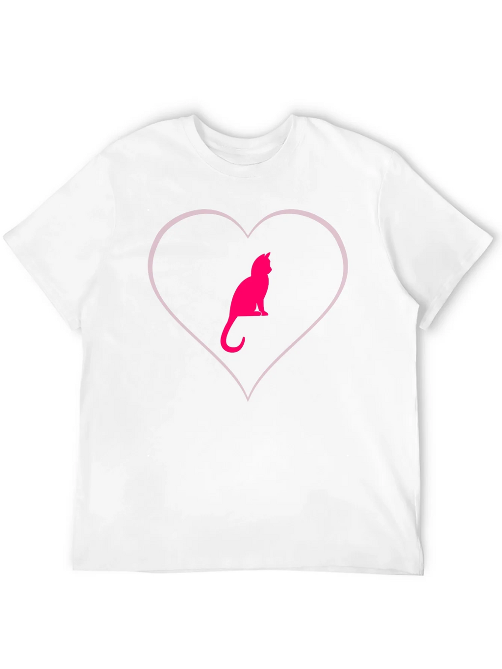 Cat Heart Graphic Tee - Stylish Crew Neck product image 3