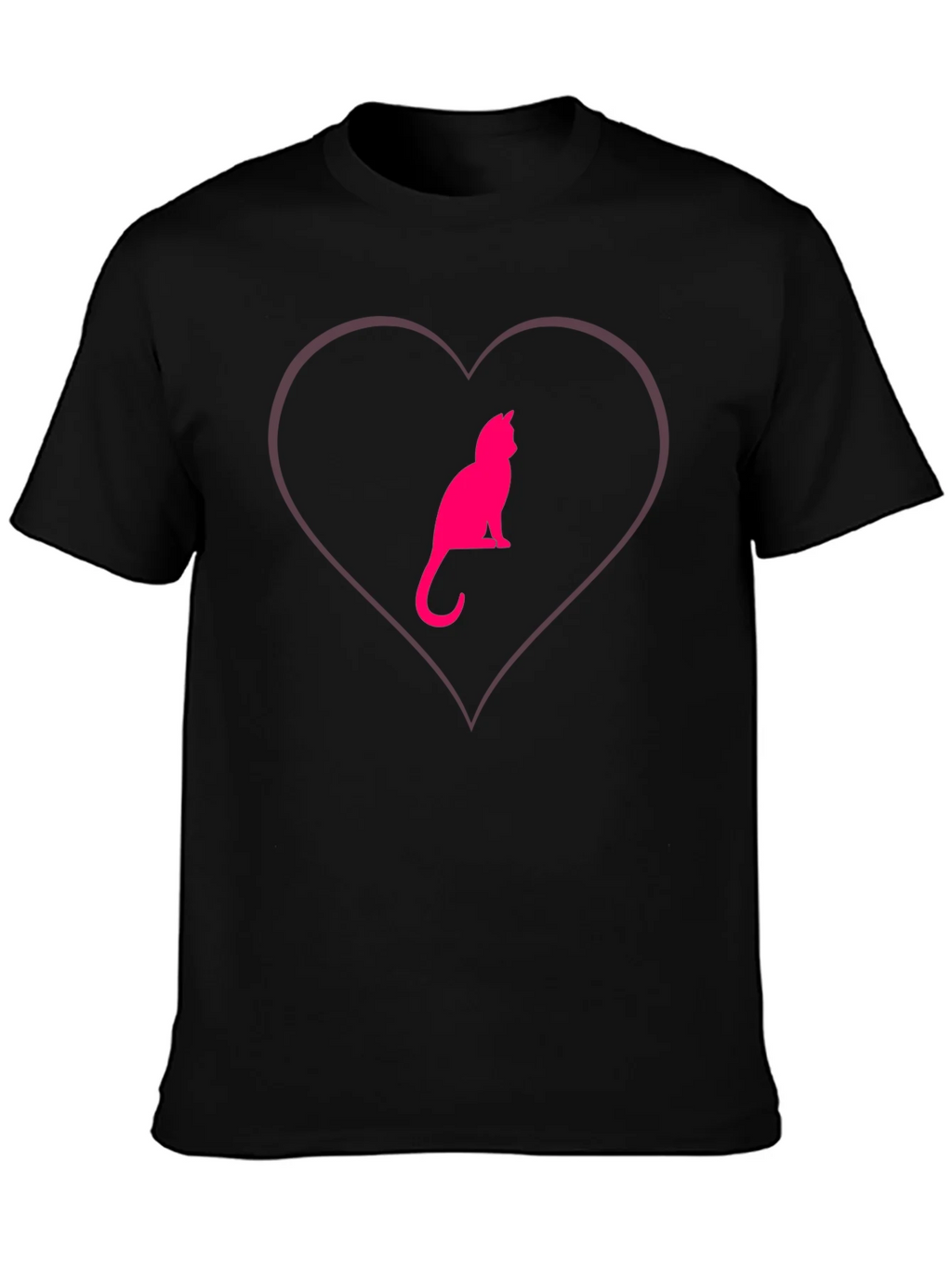 Cat Heart Graphic Tee - Stylish Crew Neck product image 6