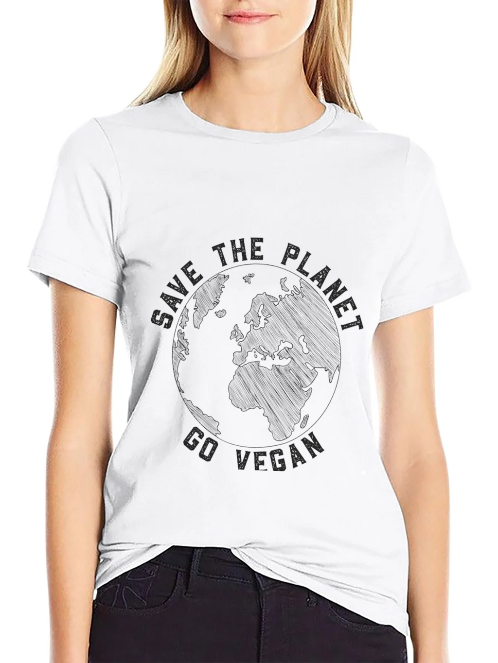 Save the Planet Go Vegan Black T-Shirt product image 11