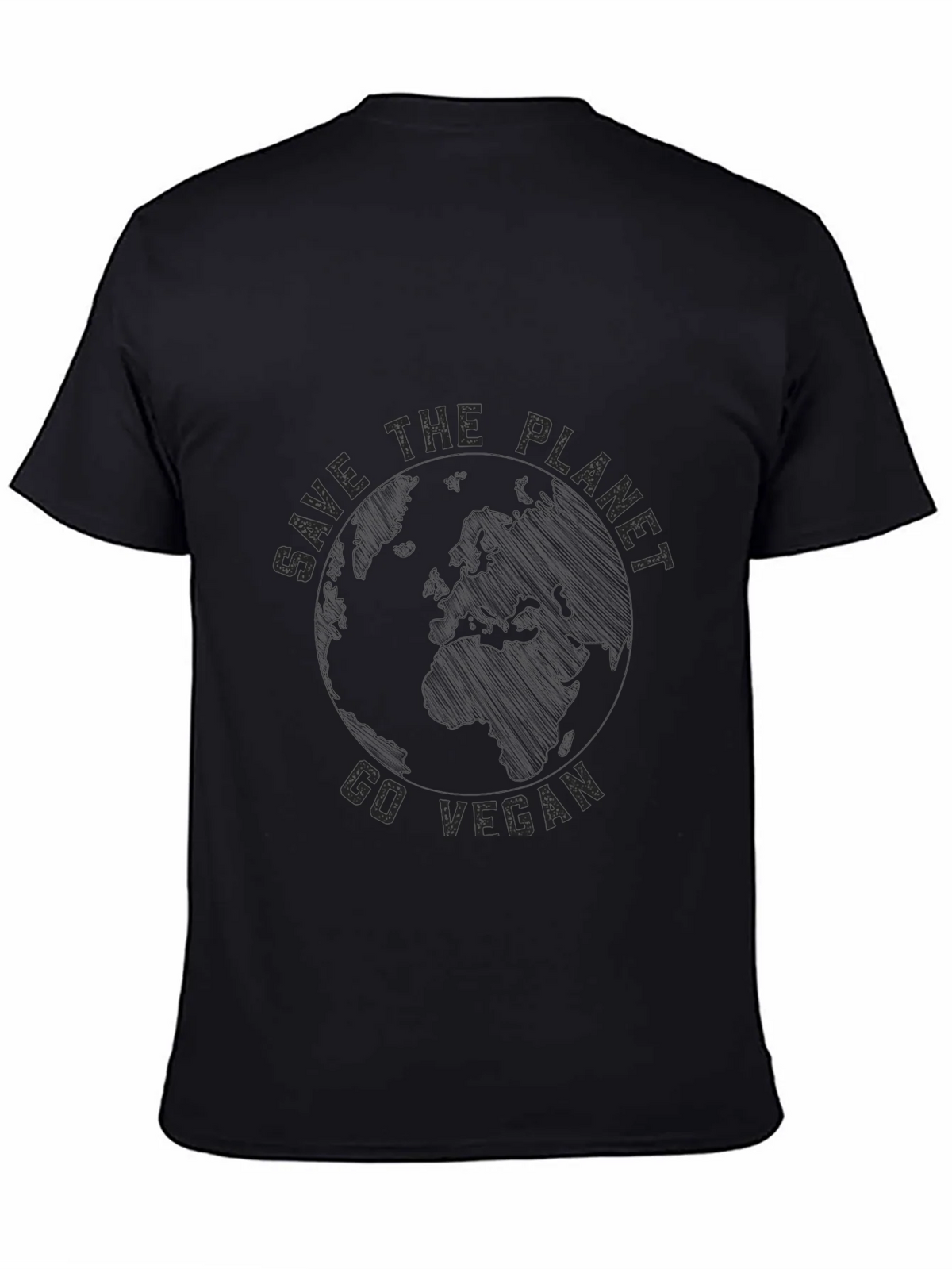 Save the Planet Go Vegan Black T-Shirt product image 7