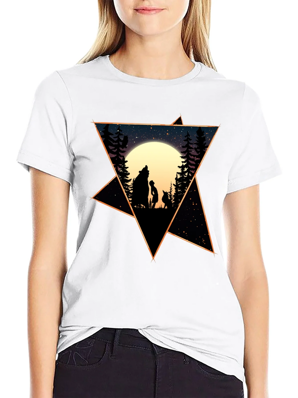 Starry Night Wolf & Child Graphic Tee product image 11