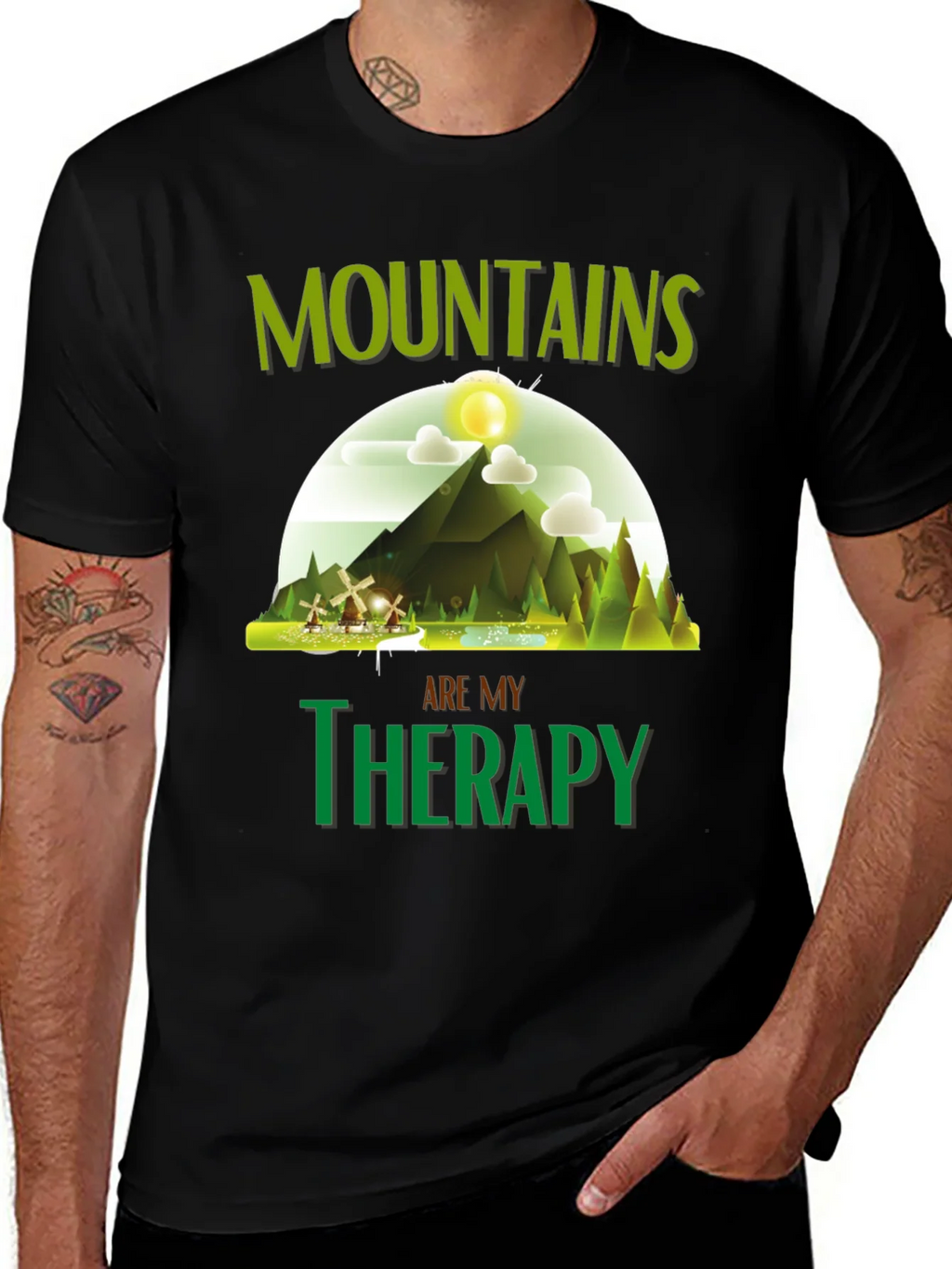 Mountains are My Therapy Graphic T-Shirt product image 1