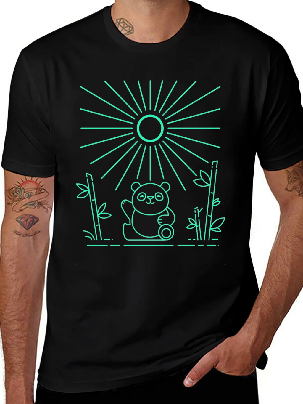 Panda Bamboo Graphic Tee - Cool Design product image 1
