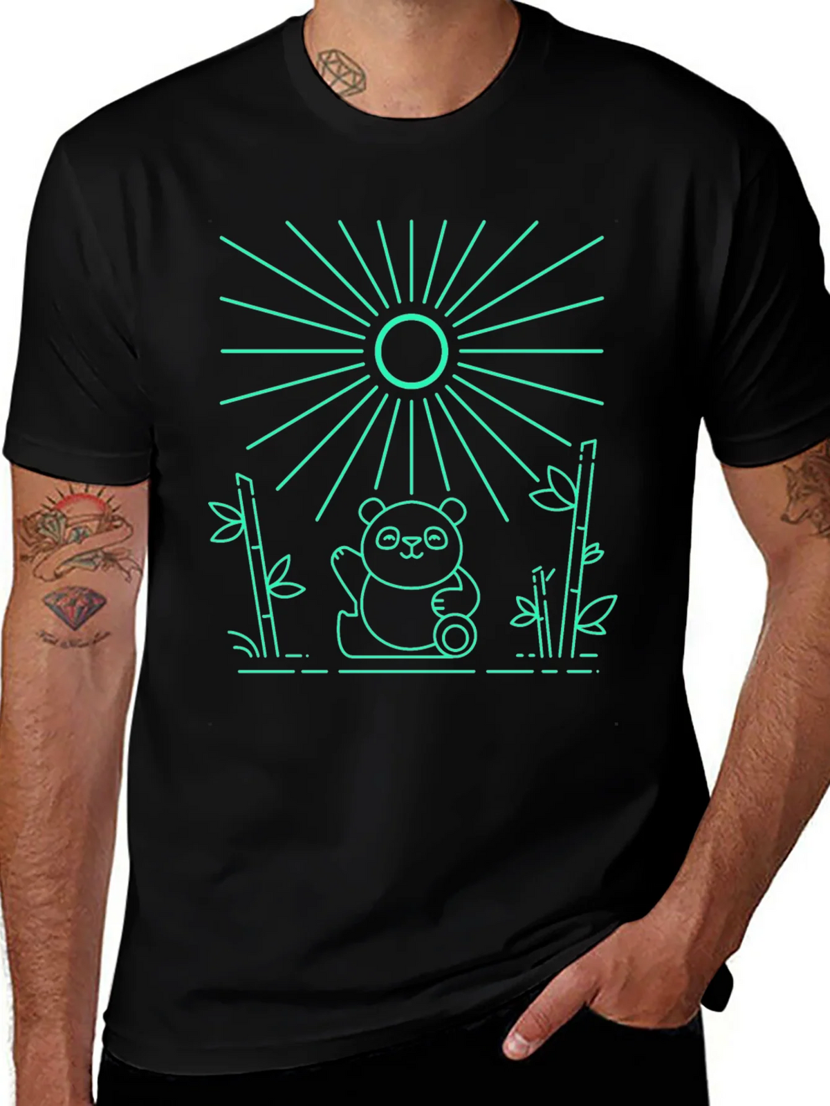 Panda Bamboo Graphic Tee - Cool Design product image 1