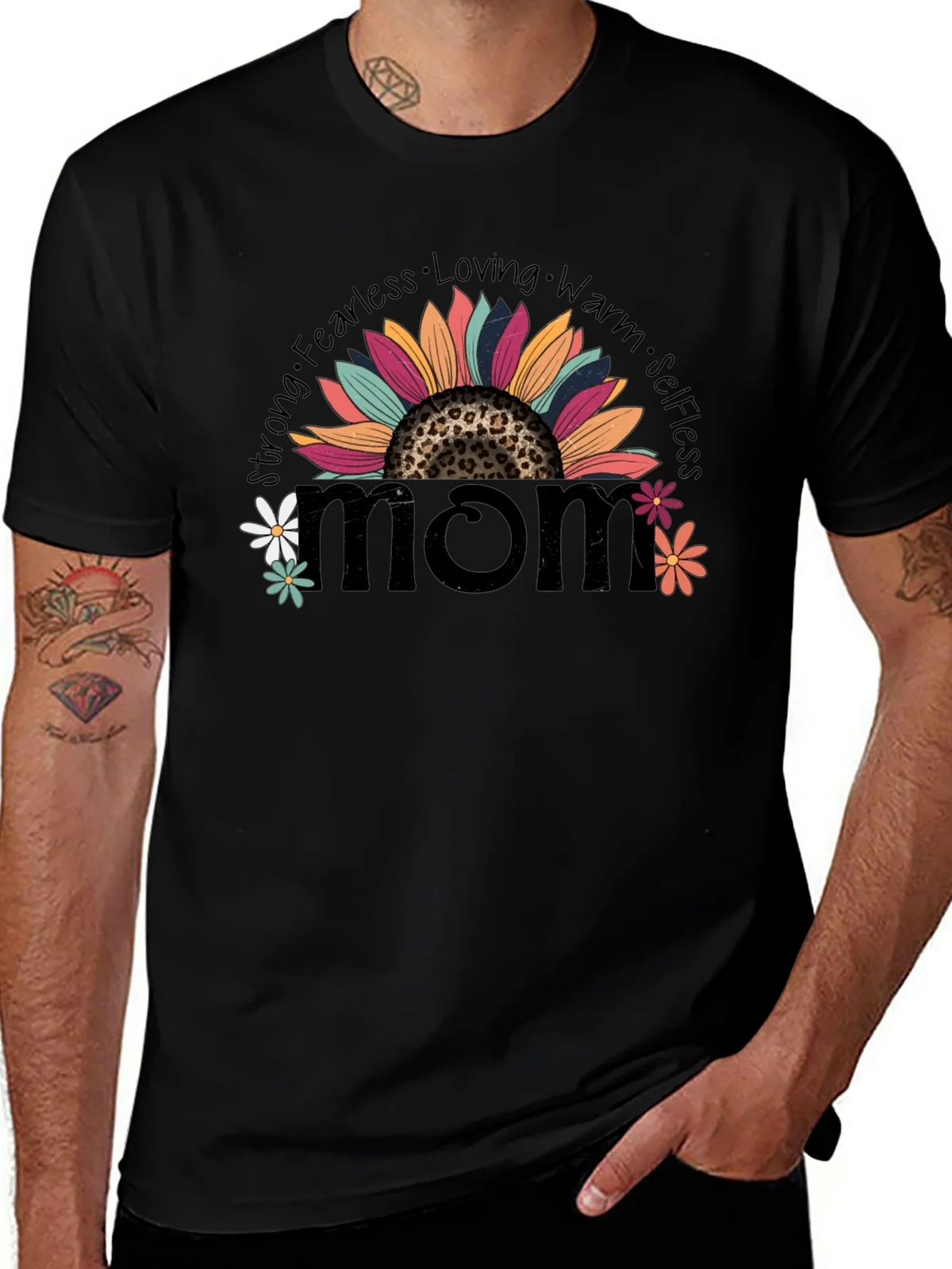 Mom Sunflower Graphic Tee - Strong Fearless Loving product image 1