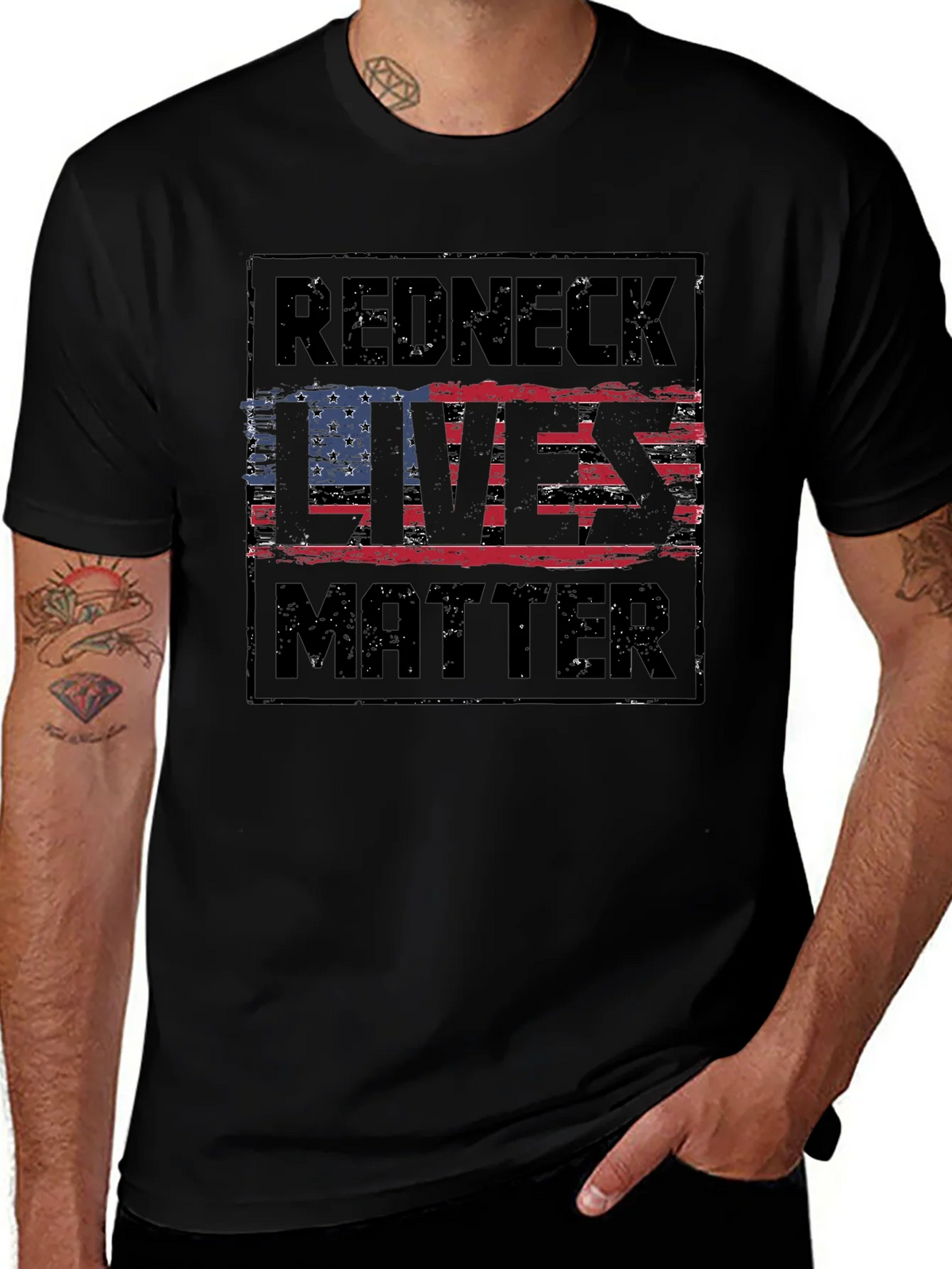 Redneck Lives Matter Graphic T-Shirt - Black product image 1