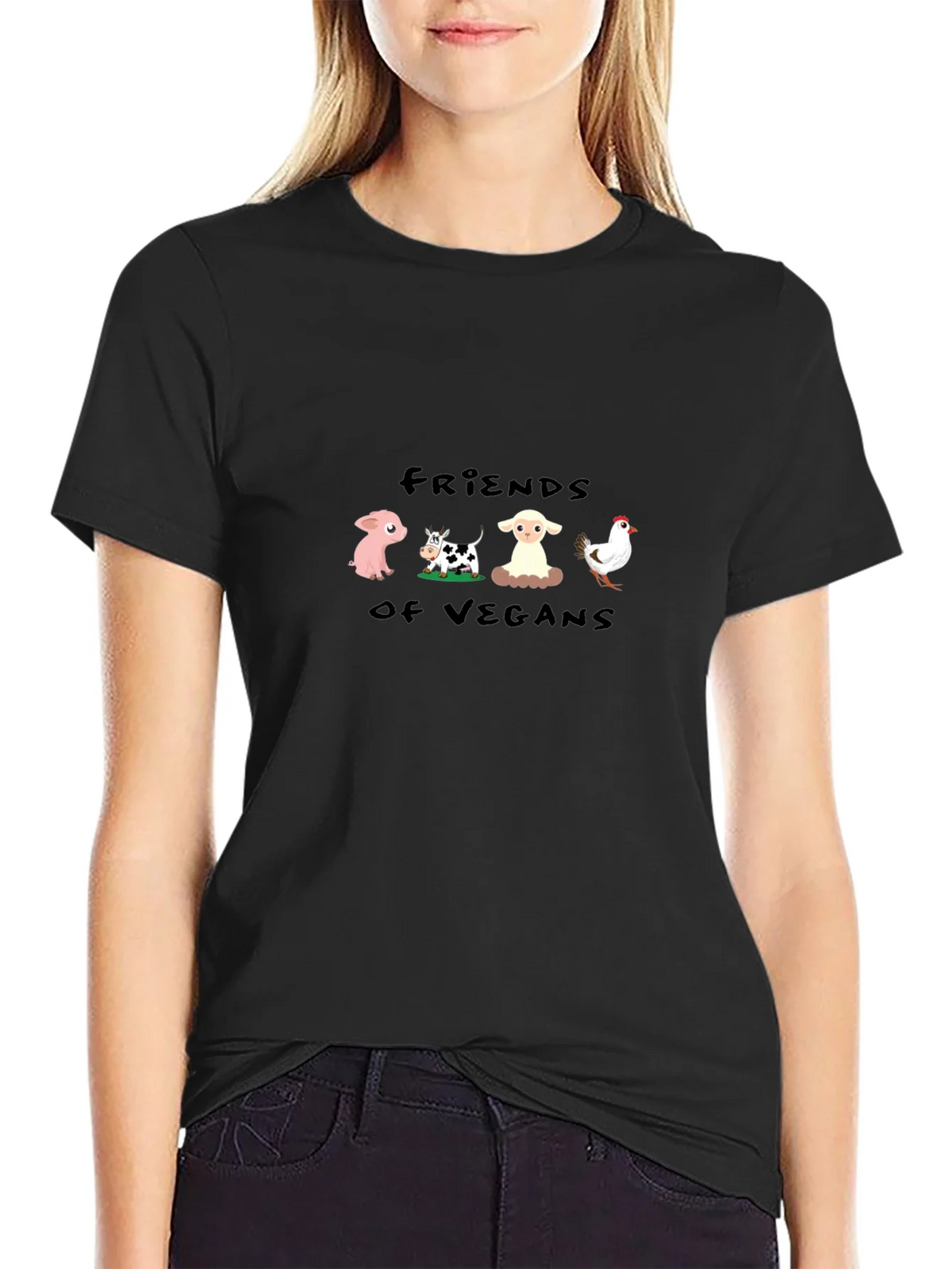 Friends of Vegans Black T-Shirt product image 5