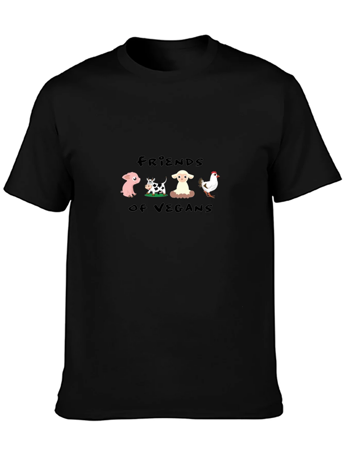Friends of Vegans Black T-Shirt product image 6