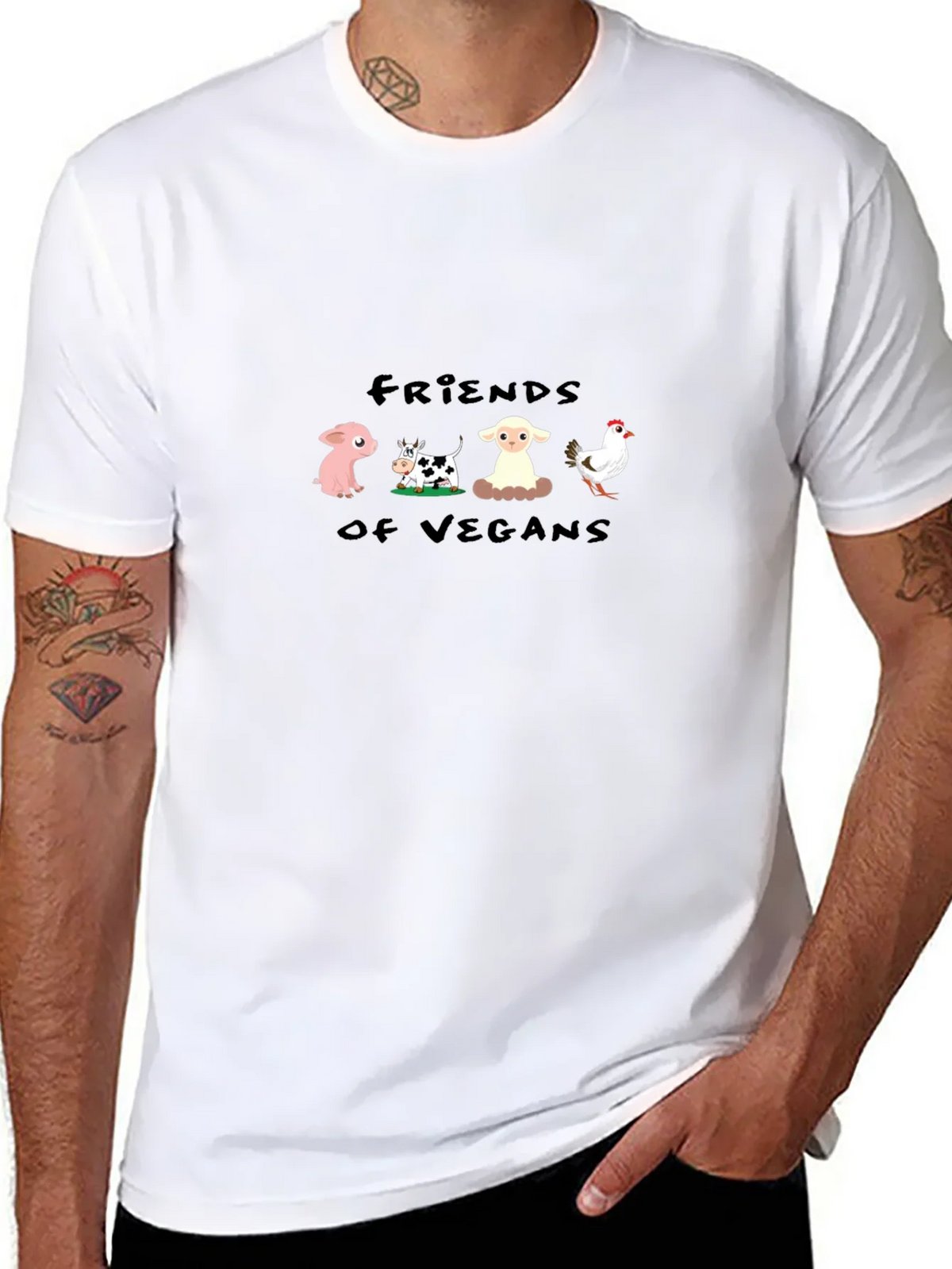 Friends of Vegans Black T-Shirt product image 10